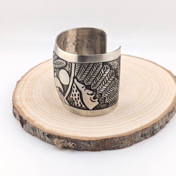 Native American Silver Bracelet Genuine Handcrafted Navajo Jewelry Sz 7 in - Picture 7 of 11